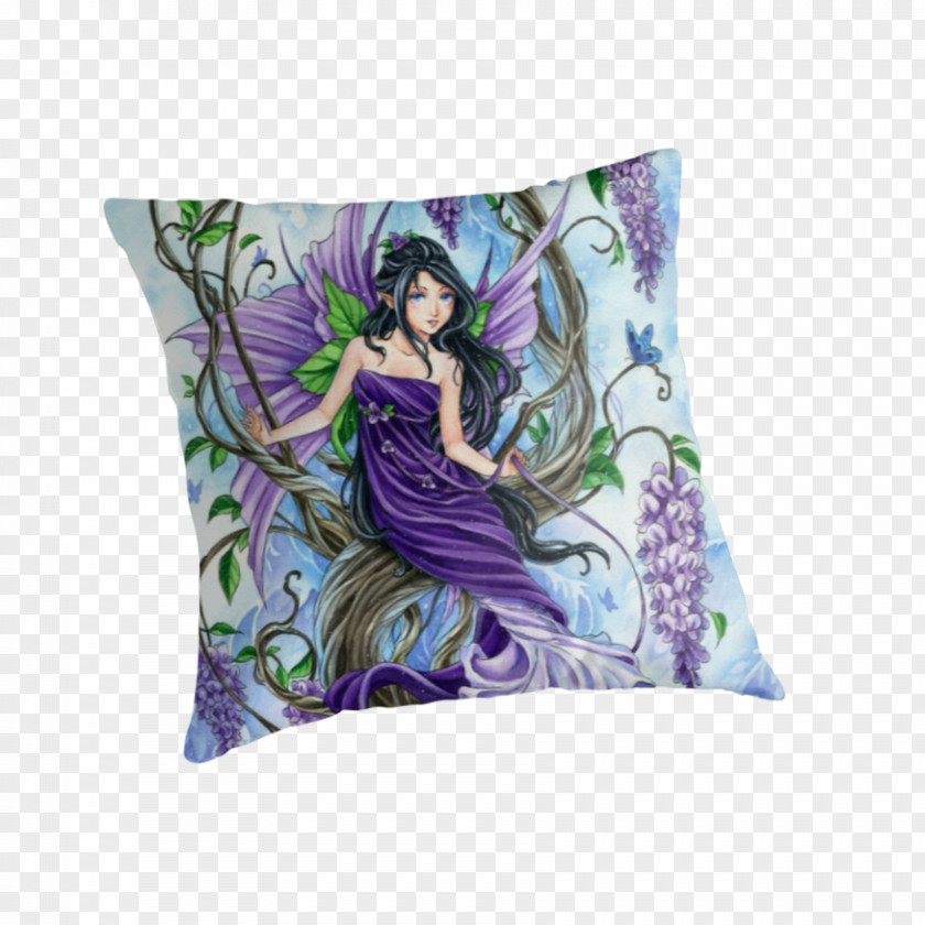 Wisteria Elfen, Feen Und Fantasy: Zeichnen Leicht Gemacht Throw Pillows Lavender The Meredith Dillman Oracle PNG
