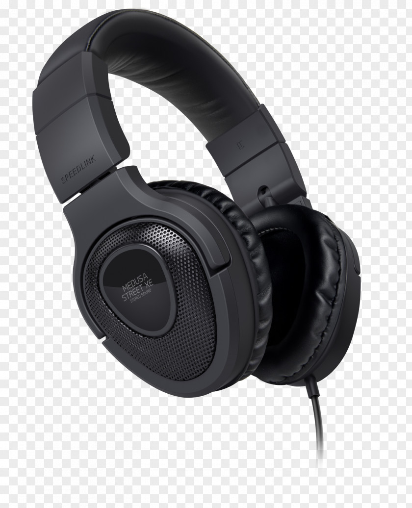 Black (SL-870000-BK)Headphones Headphones Microphone SpeedLink Medusa Street XS Stereo Headset PNG