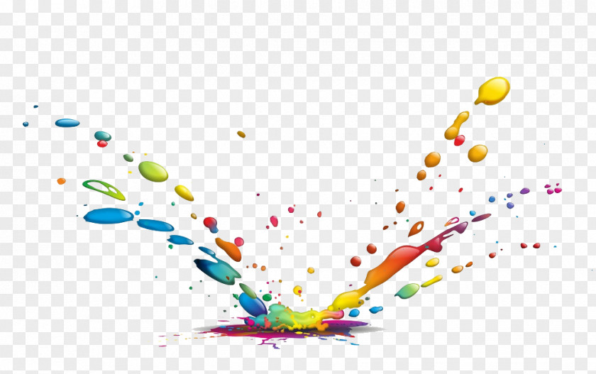 Color Splash Water Drops Drop Ink Paint PNG