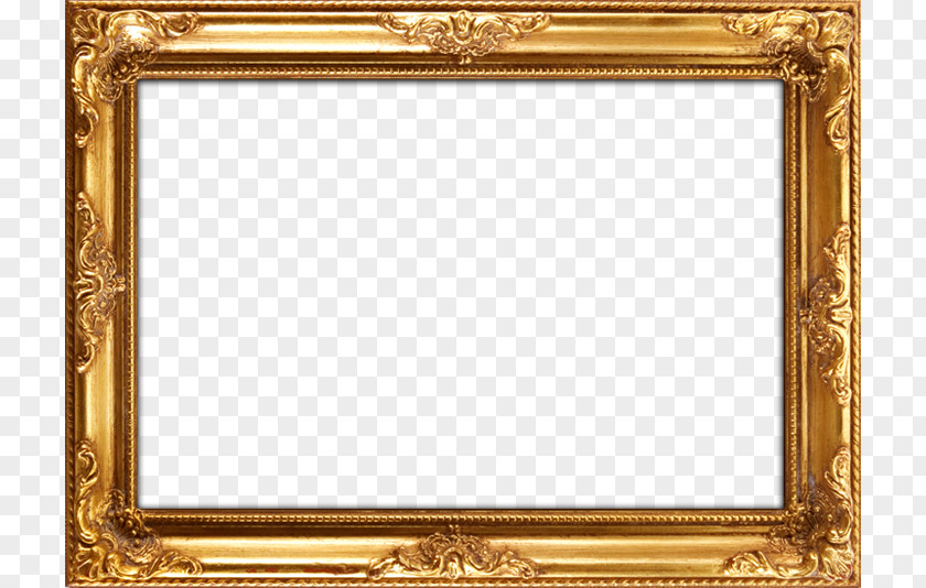Frame Gold Background Picture Frames Mirror Painting Wood Leaf PNG