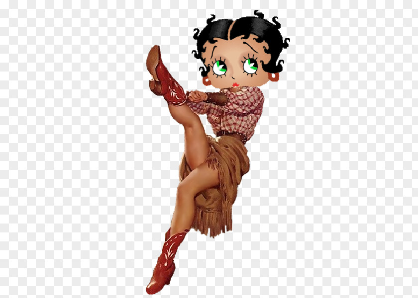 Watercolor Cowboy Betty Boop Cartoon Character PNG