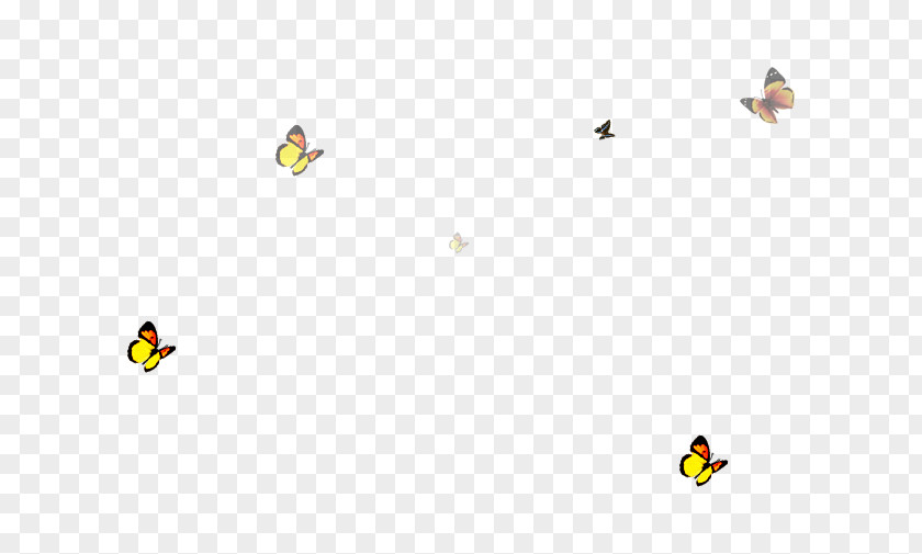 Yellow Butterfly Floating Fly Game Animal Pattern PNG