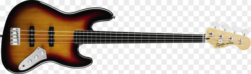 Bass Squier Guitar Fender Jazz Fretless Sunburst PNG