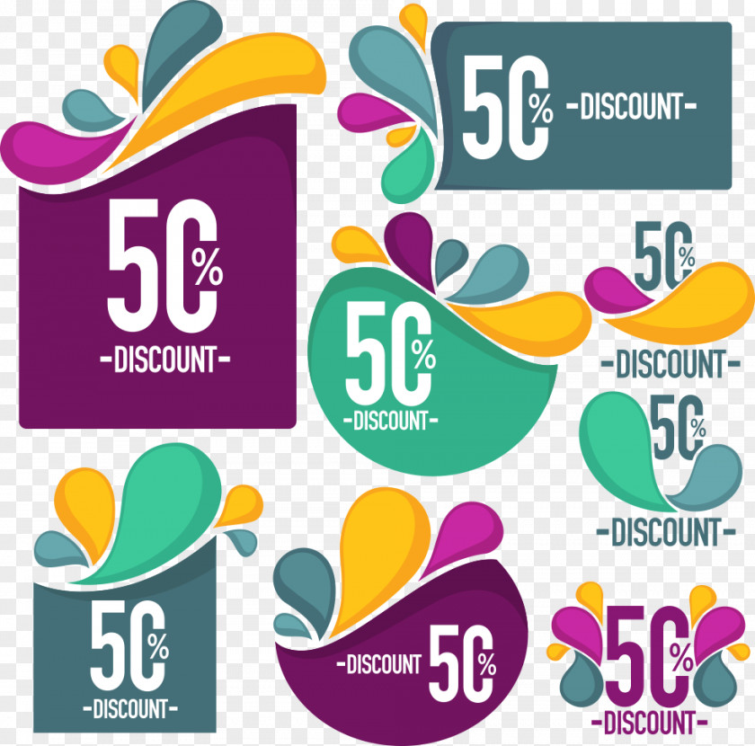 Vector Color Drops Discounts And Allowances Clip Art PNG