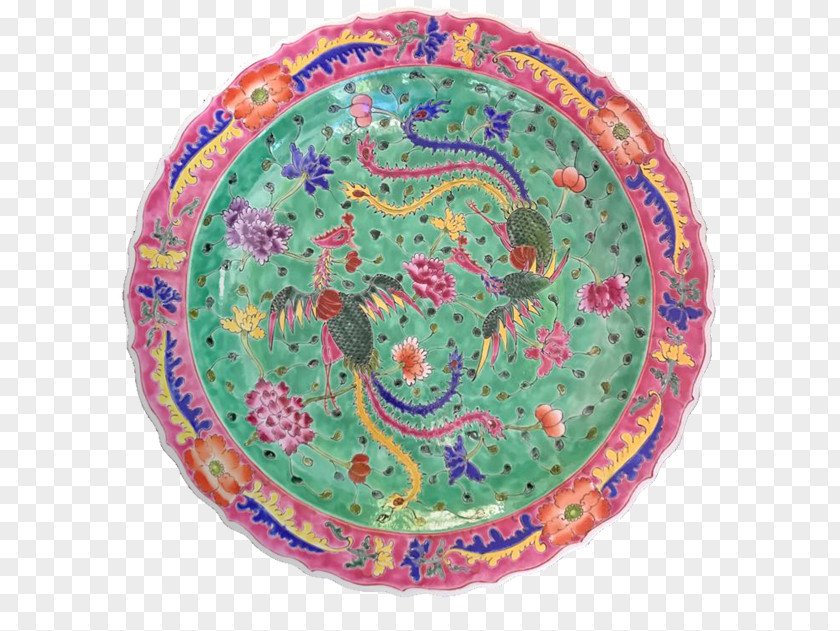 Chinese Herbaceous Peony Plate Platter Tableware Rose Blue PNG