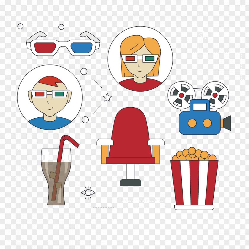 Vector 3D Movie Film Clip Art PNG