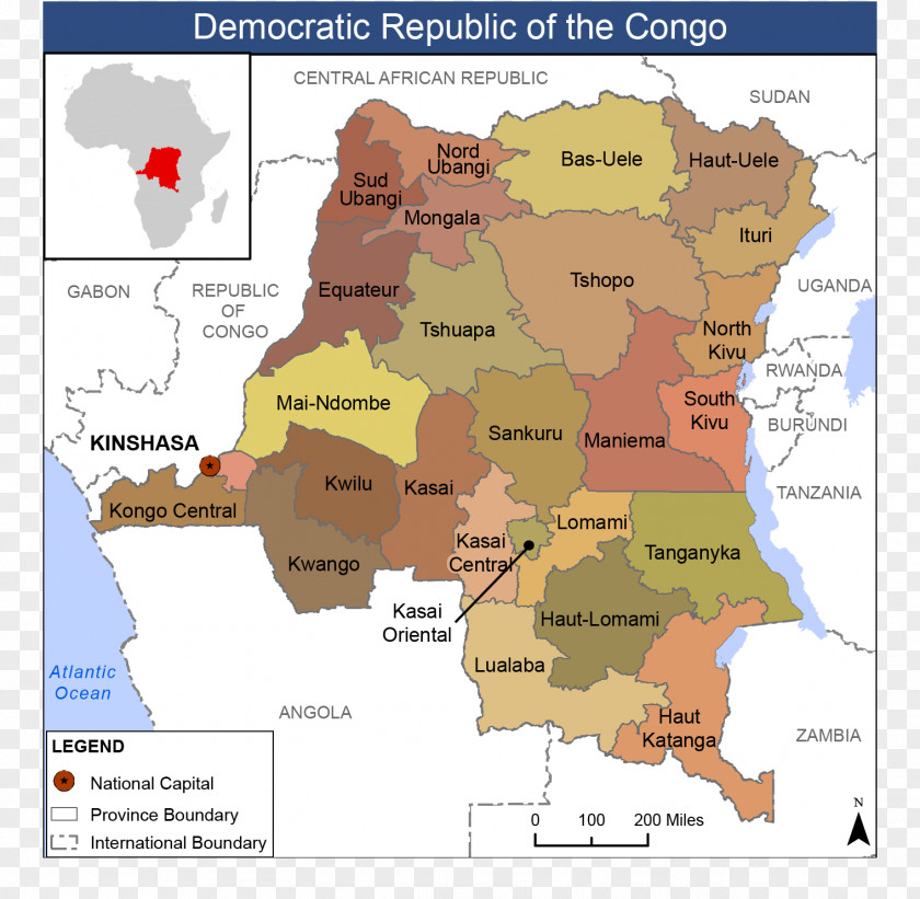 Map Languages Of The Democratic Republic Congo Second War PNG