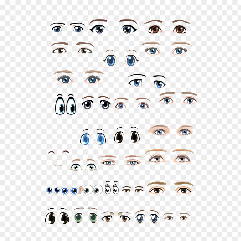 Various Emotional Expressions Eyes Clip Art PNG