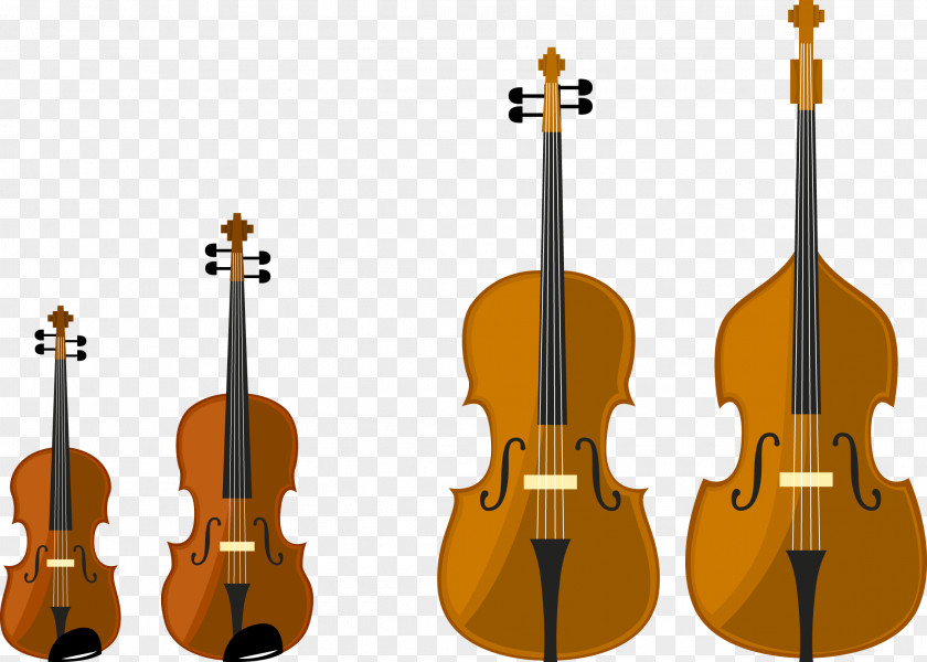 Vector Painted Violin And Cello String Instrument Musical PNG