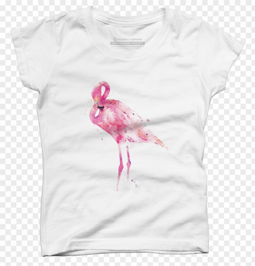 Flamingo Printing T-shirt Neck Sleeve Bluza Bird PNG