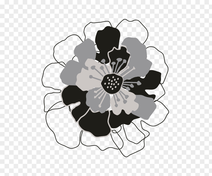 Oakleaf Hydrangea Floral Design Flower Bouquet White Monochrome Pattern PNG