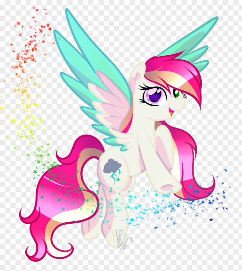 Painted Butterfly Dream Horse Fairy Pink M Clip Art PNG