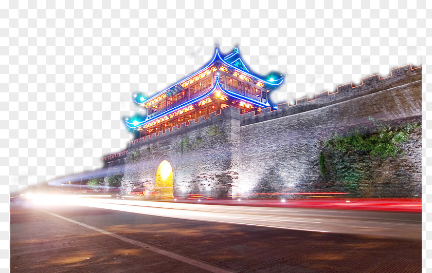 Quzhou City Gate Water Pavilion Door Night View Shuitingxiang Icon PNG
