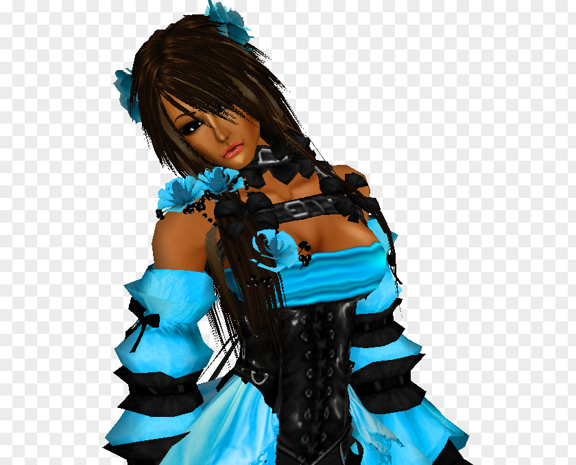 Cosplay Long Hair Turquoise PNG