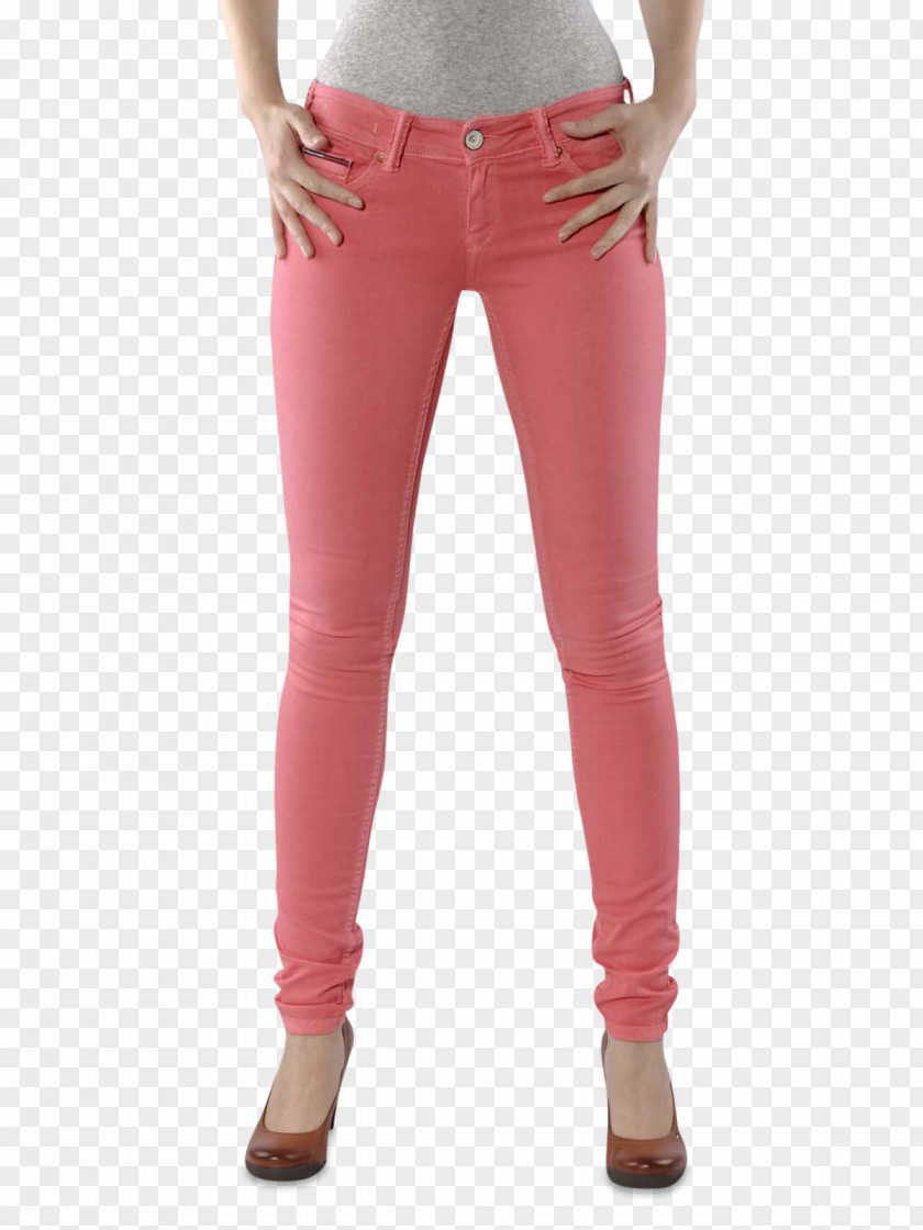 Jeans Denim Waist Pink M Leggings PNG