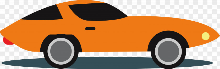 Orange Cartoon Sports Car Vintage Automotive Design Muscle PNG
