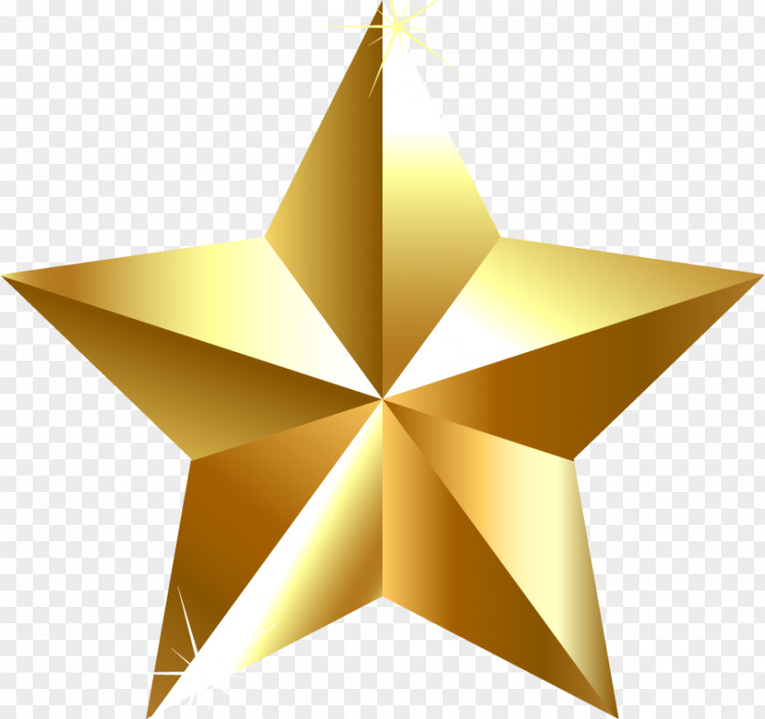 Eighty-one Army Pentagram Element Gold Star Clip Art PNG
