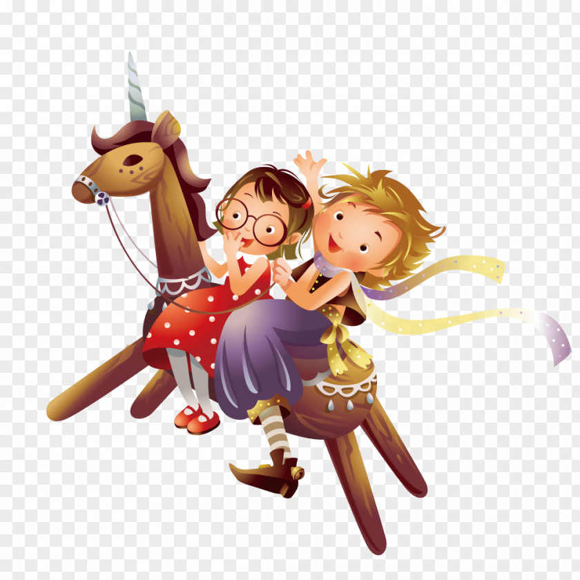 Horseback Couple Horse Equestrian Illustration PNG