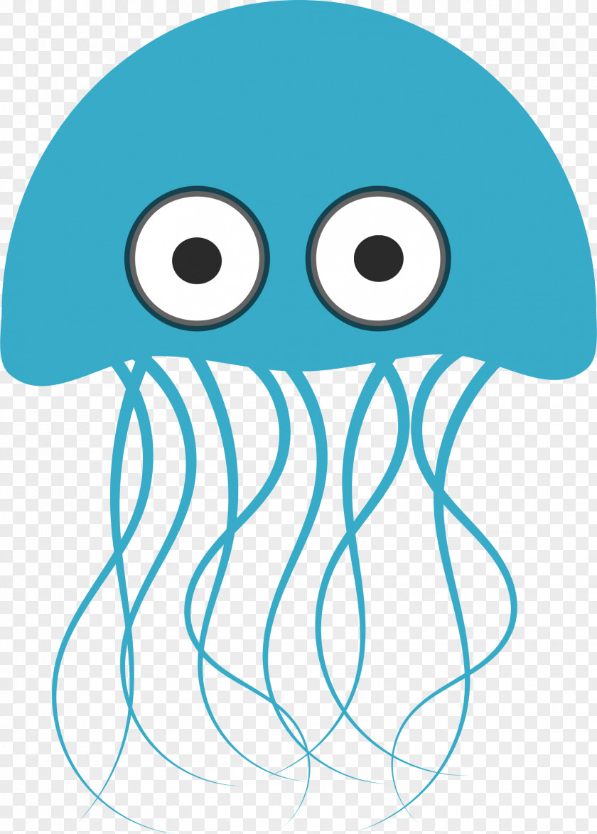 Cartoon Blue Jellyfish Light Ocean Clip Art PNG