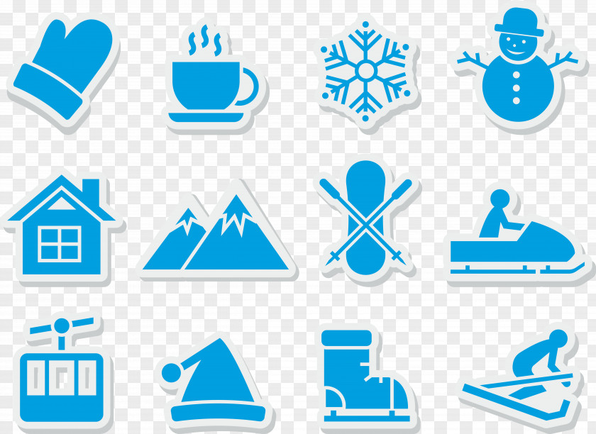 Blue Snowflake Stickers Lidong Winter Icon PNG