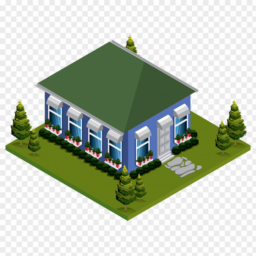 Isometric Design House Property Energy PNG