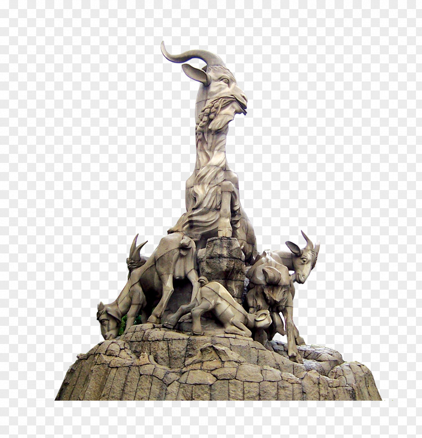 Landmarks Yuexiu District Sculpture Des Cinq Chèvres The Legend Of Five Goats Landmark National Central City PNG