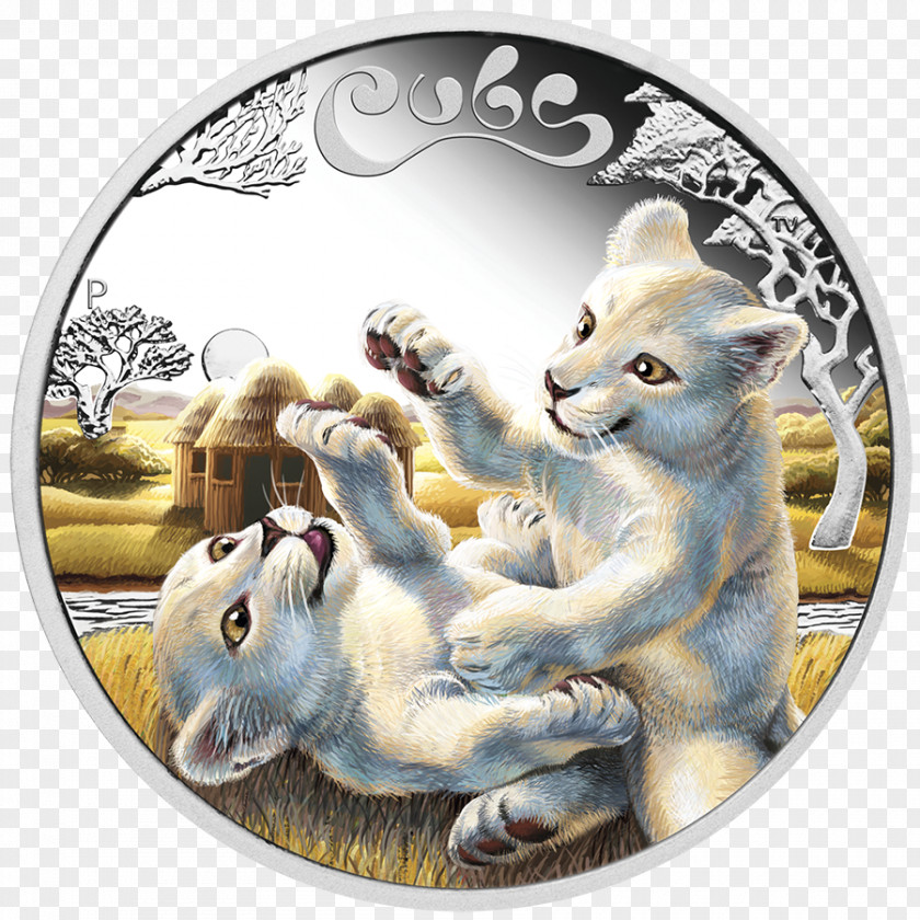 Lion Cub Perth Mint Silver Coin Proof Coinage PNG