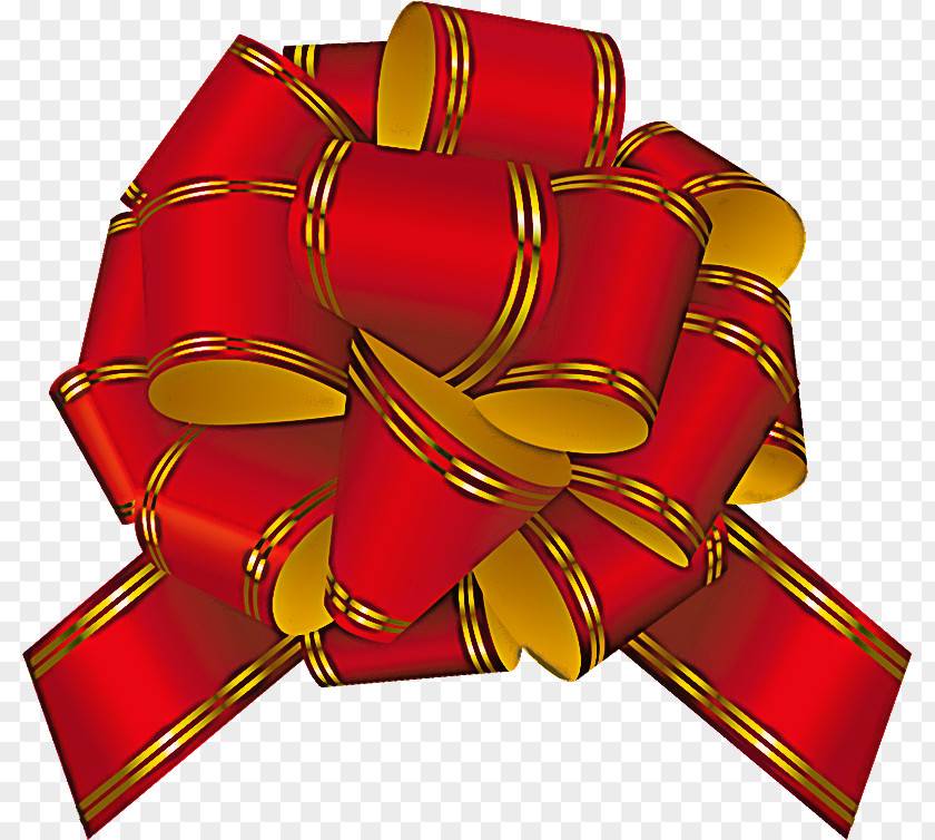 Red Ribbon Yellow Gift Wrapping Present PNG