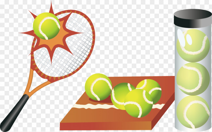Cartoon Tennis And Rackets Animation Sport Clip Art PNG