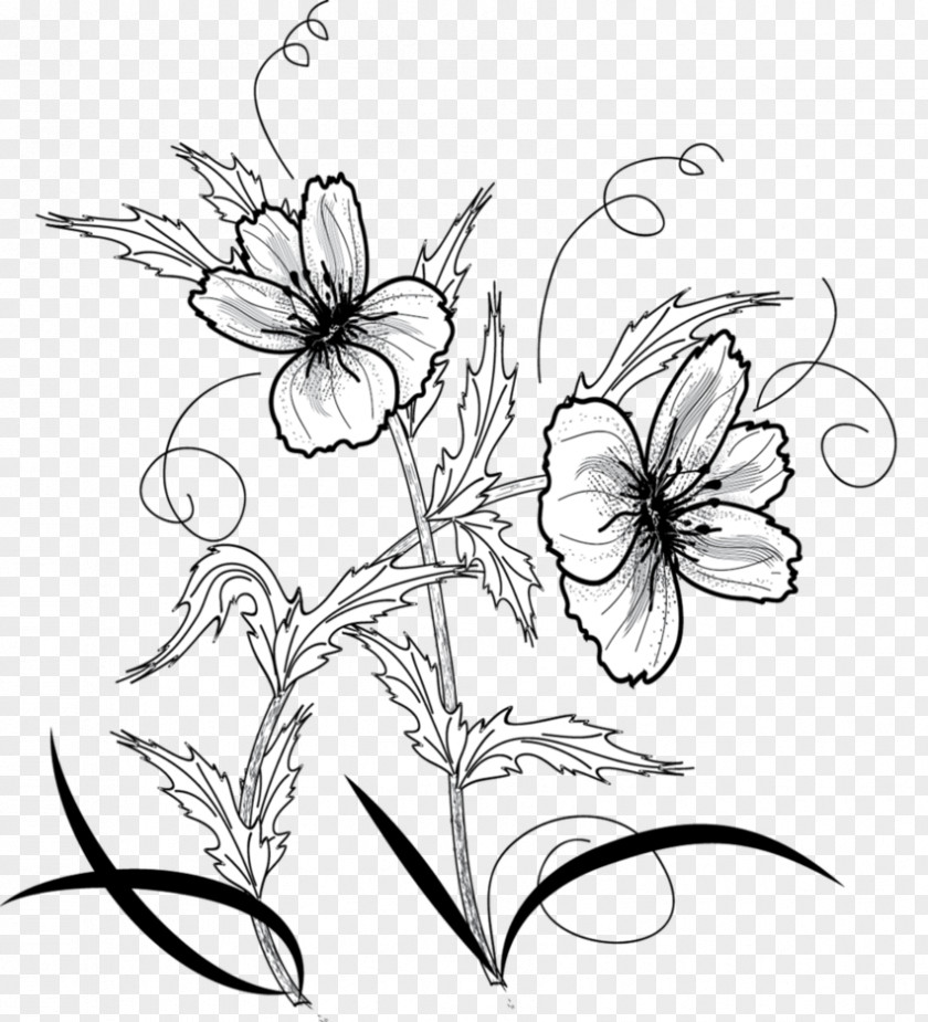 Flower Black Ornament DeviantArt Drawing PNG