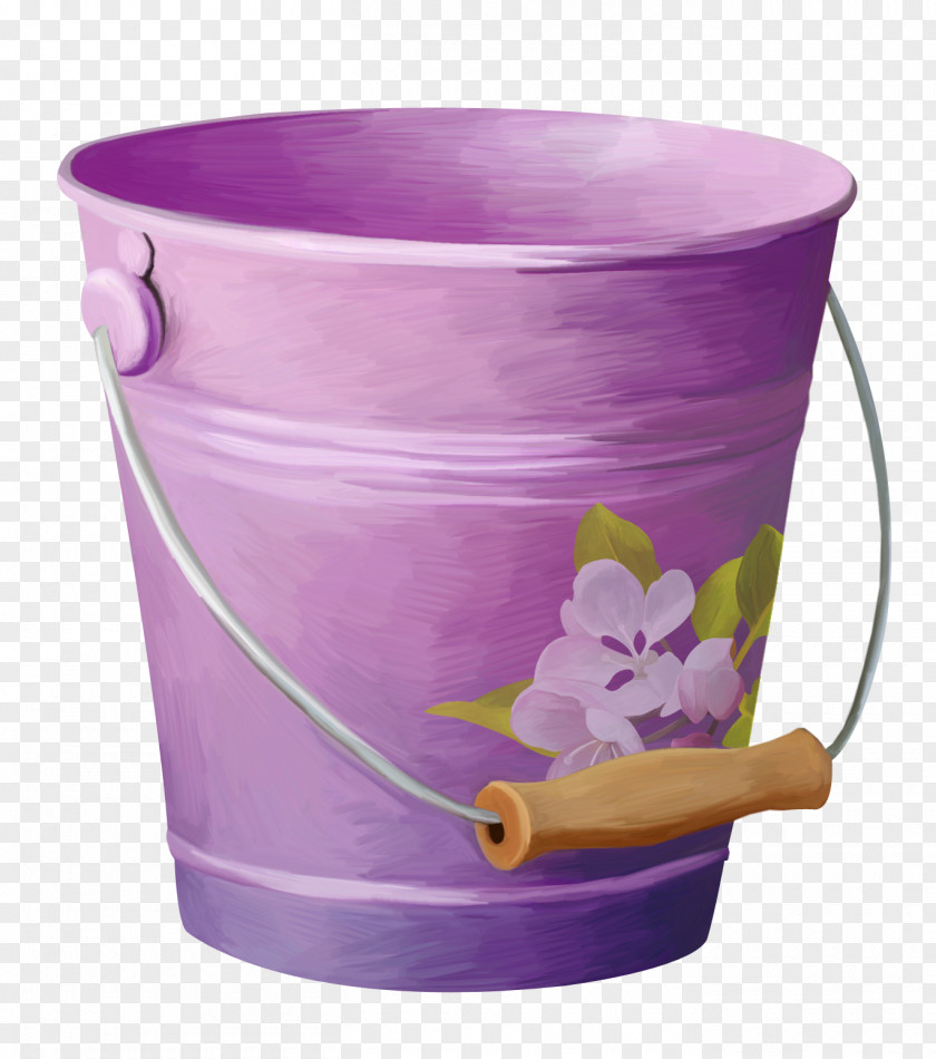 Mosaic Printing Purple Bucket Paint Flowerpot Clip Art PNG