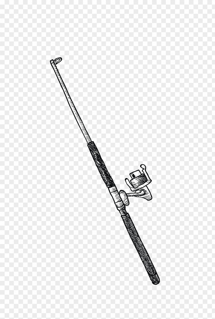 Vector Black Fishing Rod Angling U7aff PNG