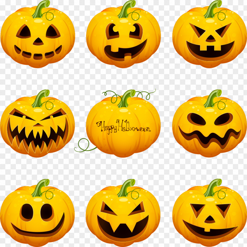 Vector Material Halloween Pumpkin Jack-o'-lantern Calabaza Adhesive Tape PNG