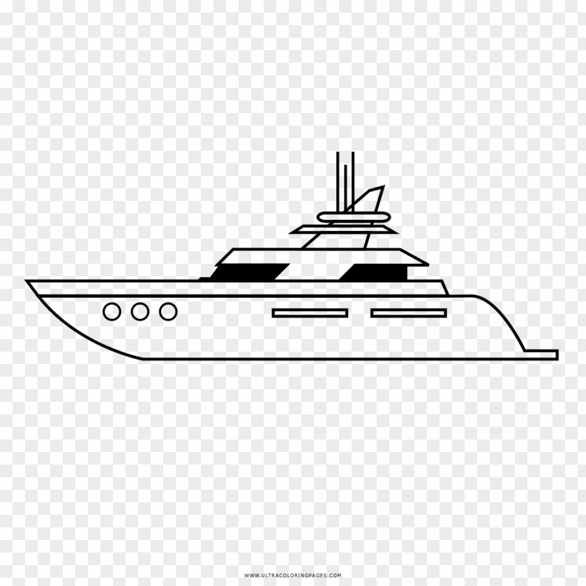 Yacht Drawing Coloring Book Black And White Line Art PNG