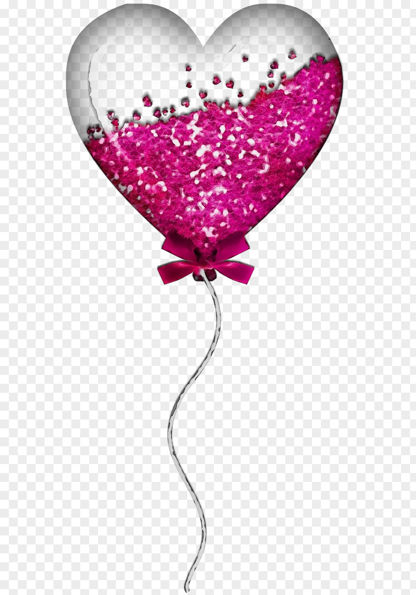 Magenta Heart Balloon Pink Party Supply Violet PNG