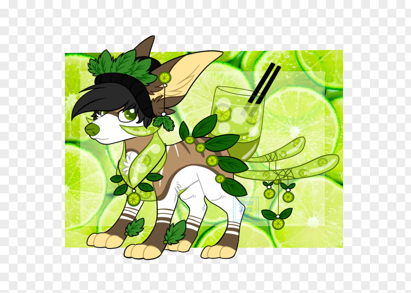 Mint Leaf Lime Flower Art PNG