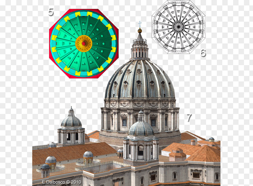 Bernini St. Peter's Basilica Dome Cathedral Architecture PNG