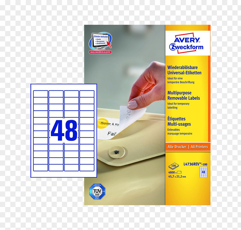 Etikett Paper Label Avery Dennison Zweckform Adhesive Tape PNG