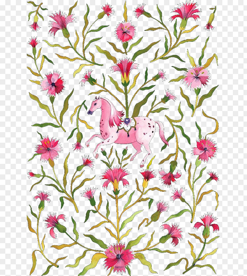 Flowers In A Horse Floral Design PNG