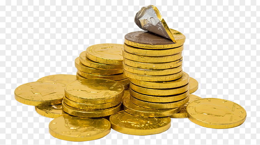 Golden Coins Chocolate Coin Gummi Candy PNG