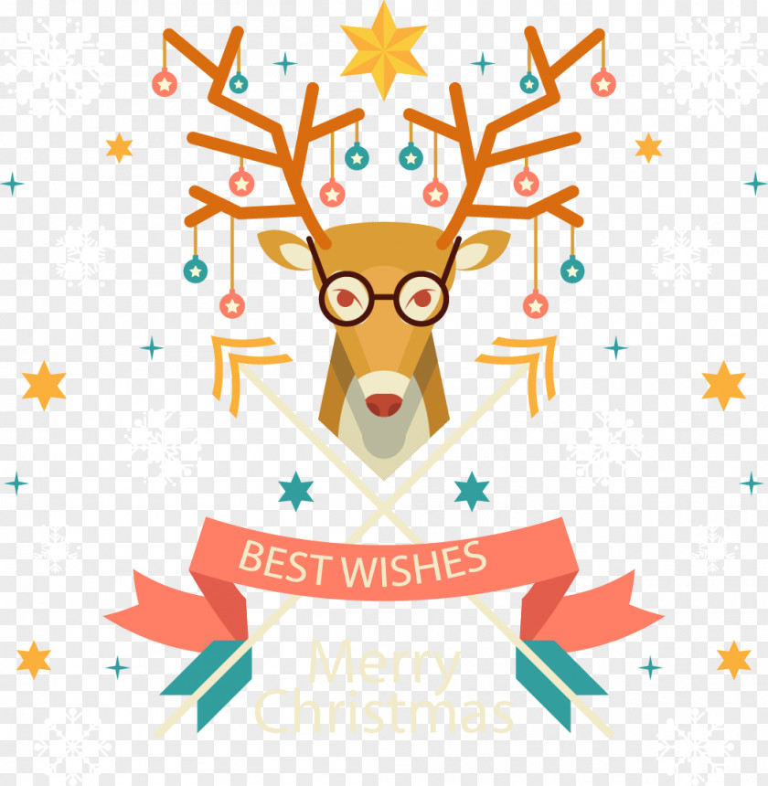Christmas Deer Decorative Pattern PNG