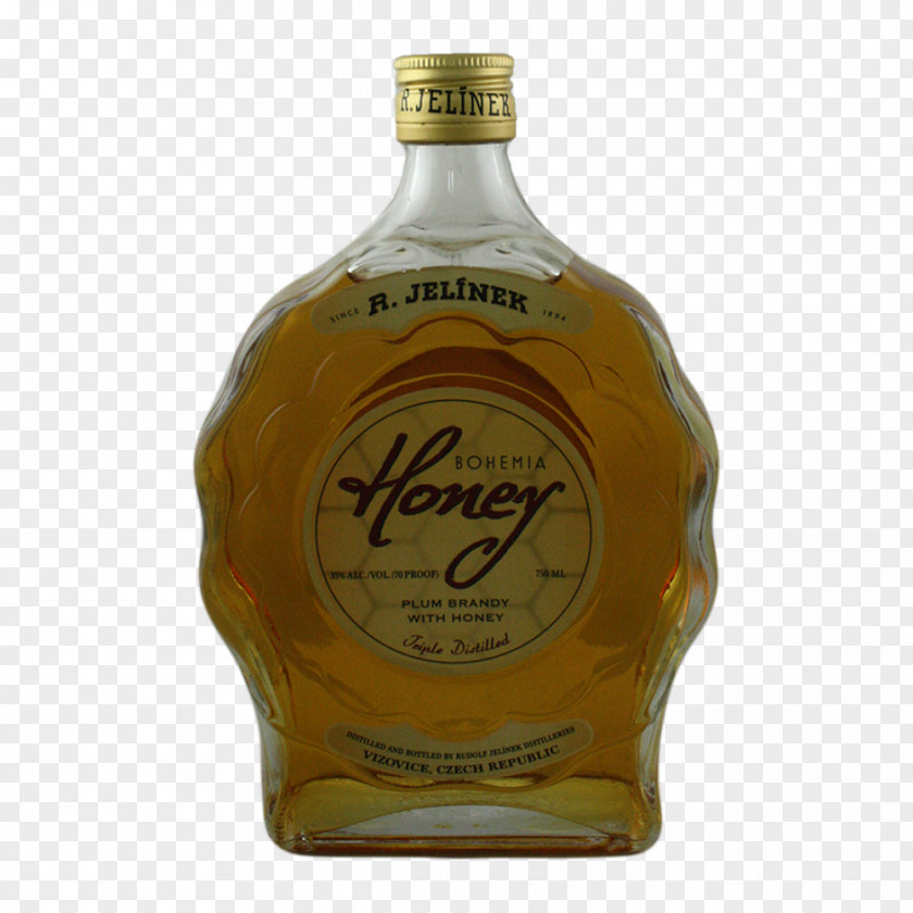 Glass Liqueur Bottle Whiskey Honey PNG