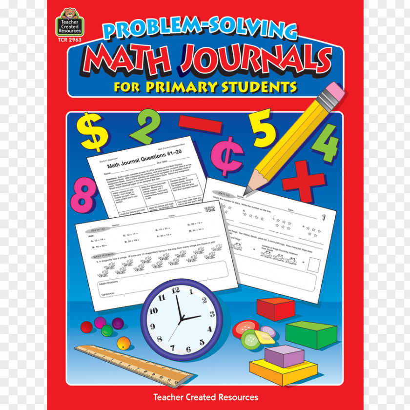 Handwritten Math Problem Solving Mathematics Worksheet Problem-Solving Journals For Primary Students Elementary School PNG