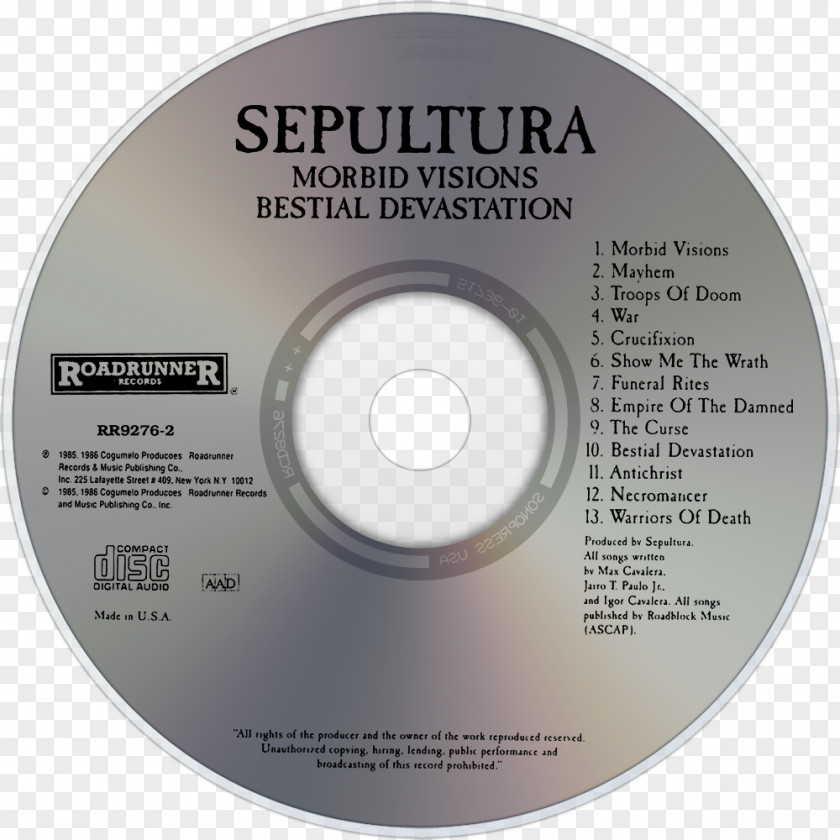 Sepultura Compact Disc Boogie Down Productions By All Means Necessary Morbid Visions PNG