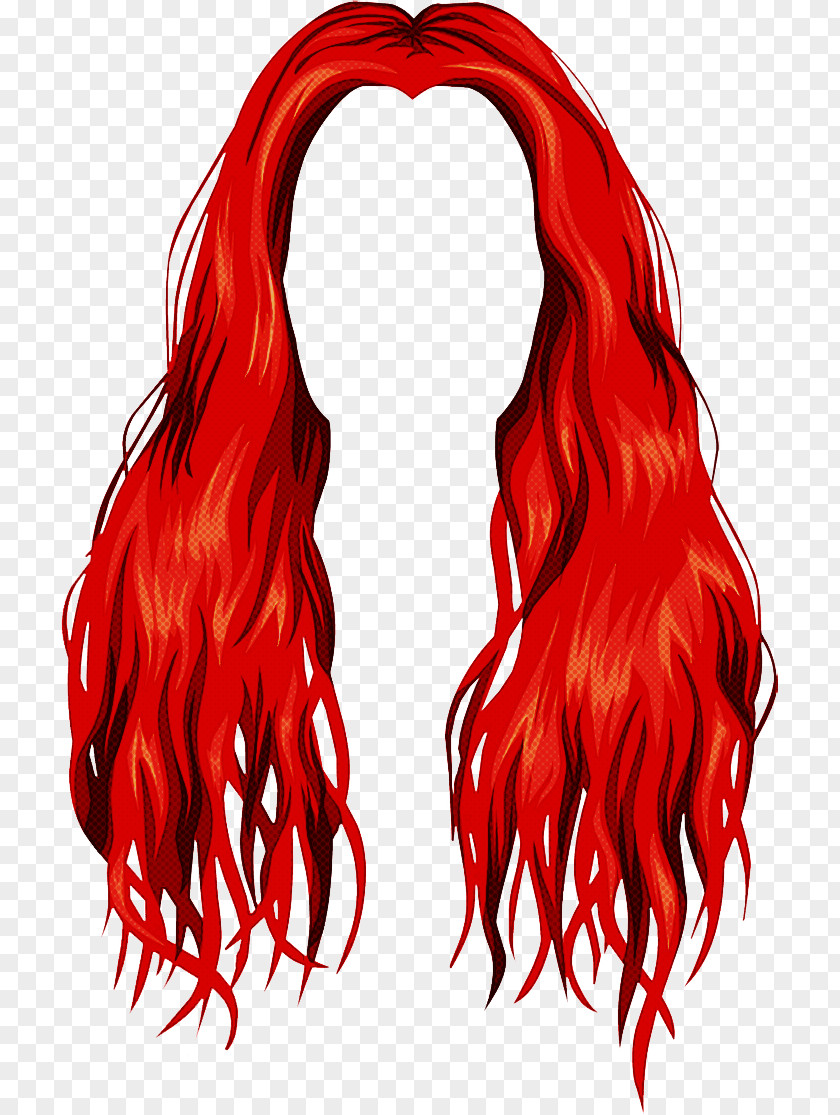 Hair Coloring Wig Red PNG