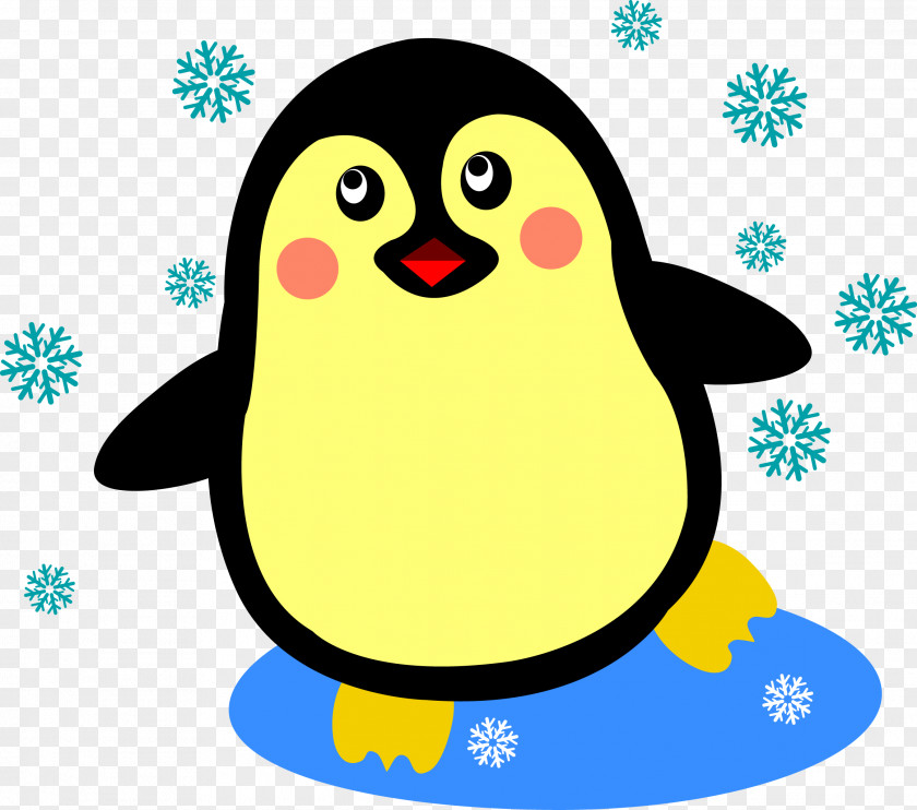 Rotund Penguin Cartoon Vector PNG