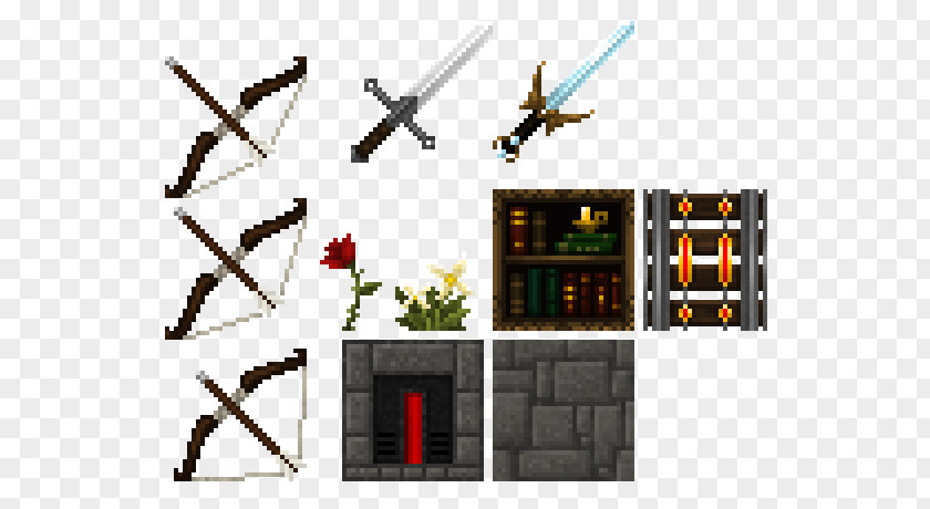 Minecraft Pixel Art Weapon PNG