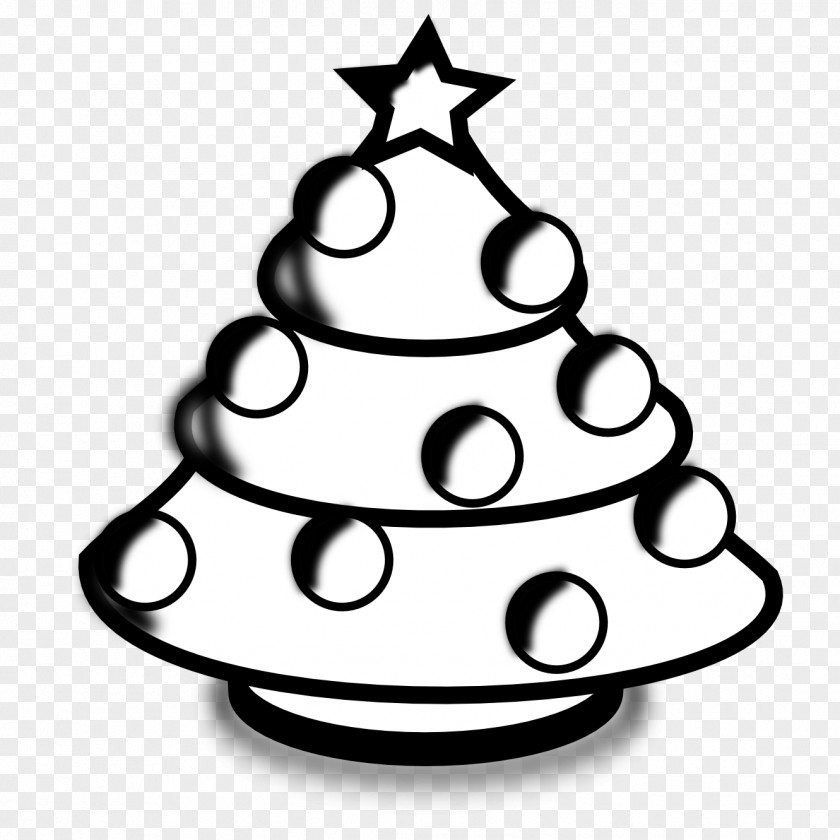 Christmas Tree Line Drawing Santa Claus Black And White Clip Art PNG