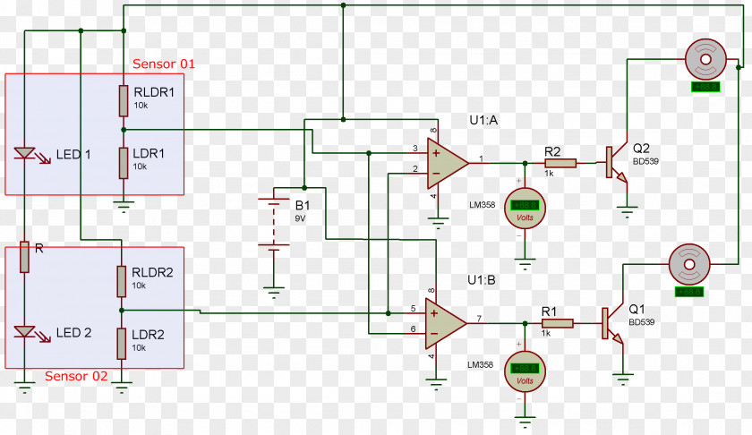 Circuit Lines Operational Amplifier Wiring Diagram Photoresistor PNG
