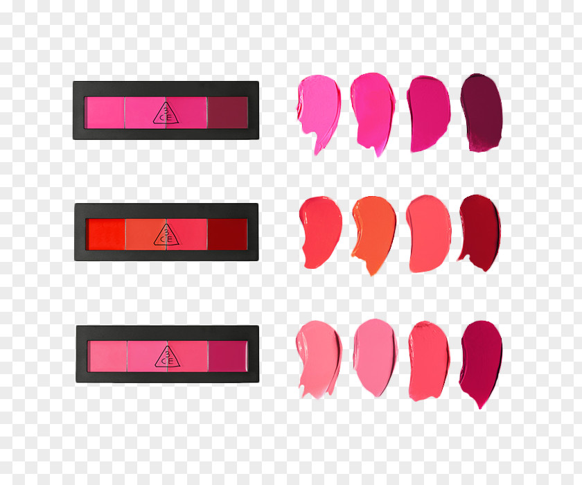 3CE Lip Gloss Plate Palette Color Scheme Cosmetics Actor PNG